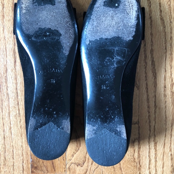 PRADA BLACK SUEDE SHOES WITH BOW - Picture 3 of 4